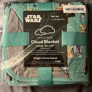 Little Sleepies Grogu & Friends Star Wars Large Cloud Blanket NIB